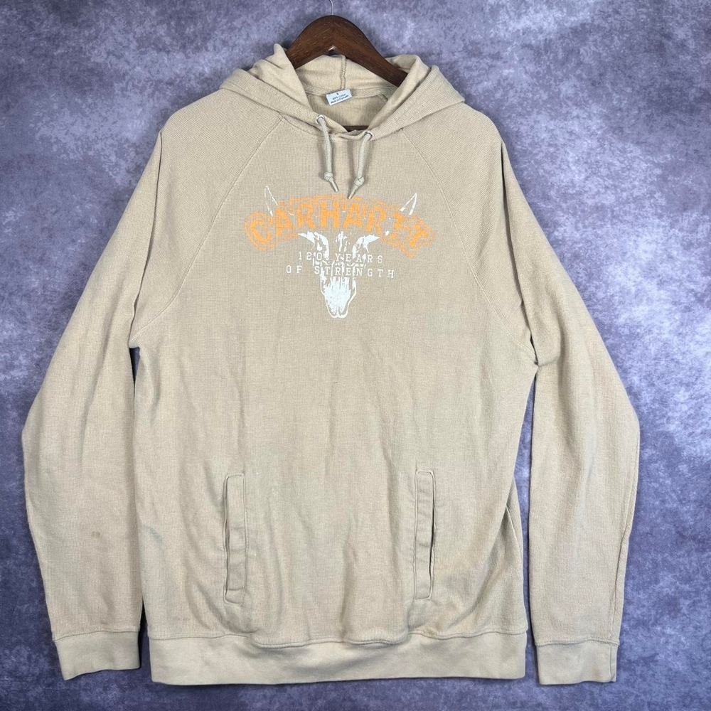 Carhartt Tan Waffle Knit Hoodie Size L